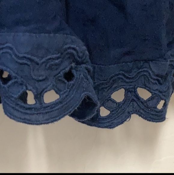 Free People Boho Blue Lace Eyelet Boho Top SMALL - Picture 5 of 7